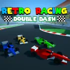 Retro Racing: Double Dash is a modern racing game with realistic graphics and complex features. The game is a strange but interesting combination of 90s inspiration and high-speed Formula 1 racing mechanics.